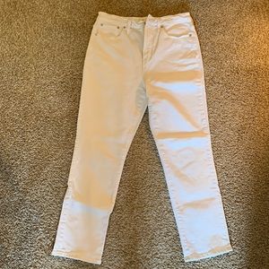 White straight leg jean